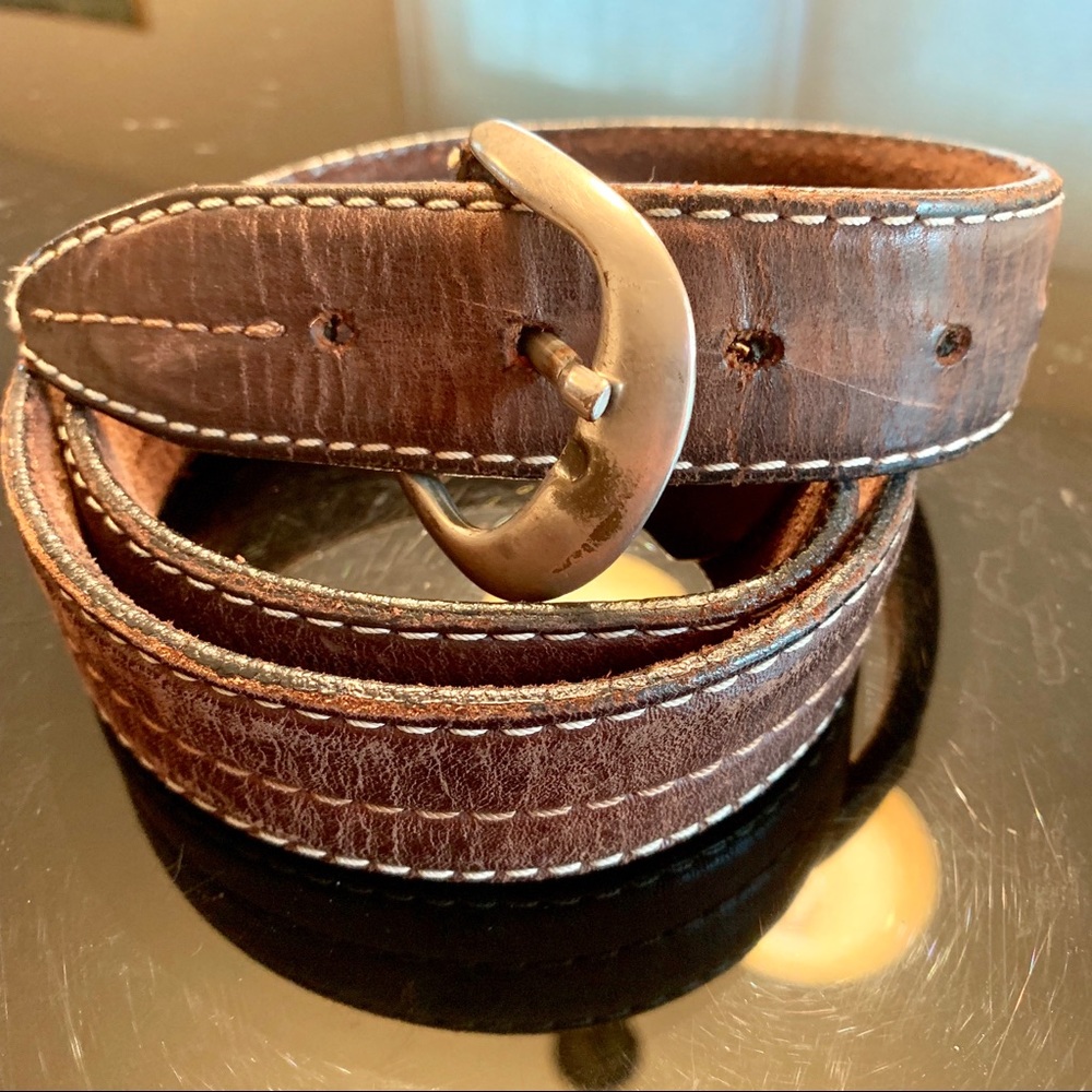 Leather belt, brown